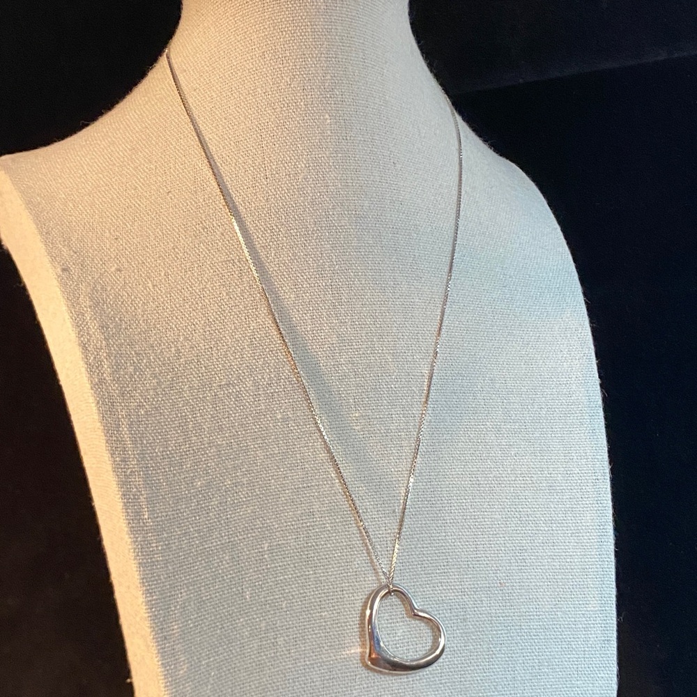 Sterling Silver Open Pendant and 18” Sterling Box Link Chain